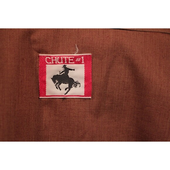 Vintage Chute #1 Pearl Snap Western Wear Button Up Rodeo 80s Brown Size M - Picture 4 of 7